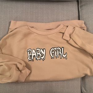 “Babygirl” tan crewneck